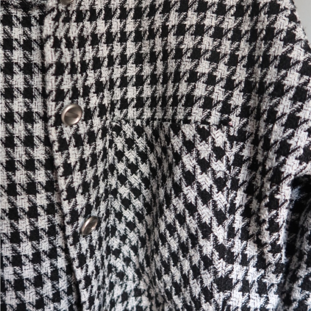 Black and White Houndstooth Shirt nasty gal - Picture 2 of 6